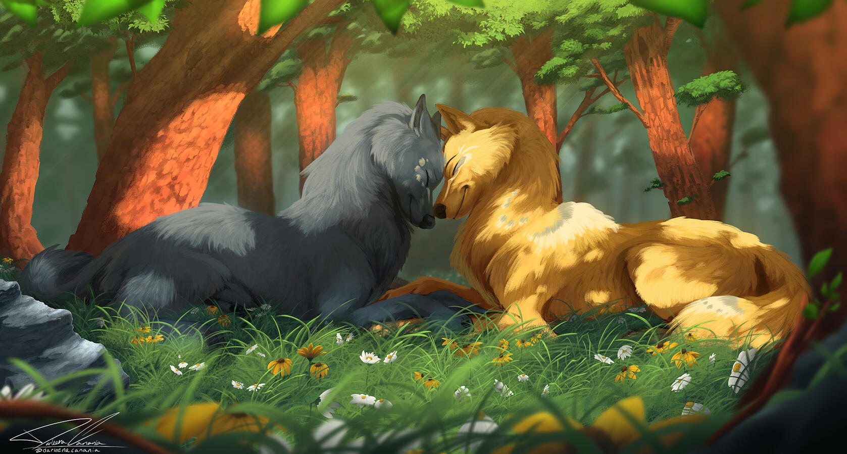Character Painted Scene Illustration